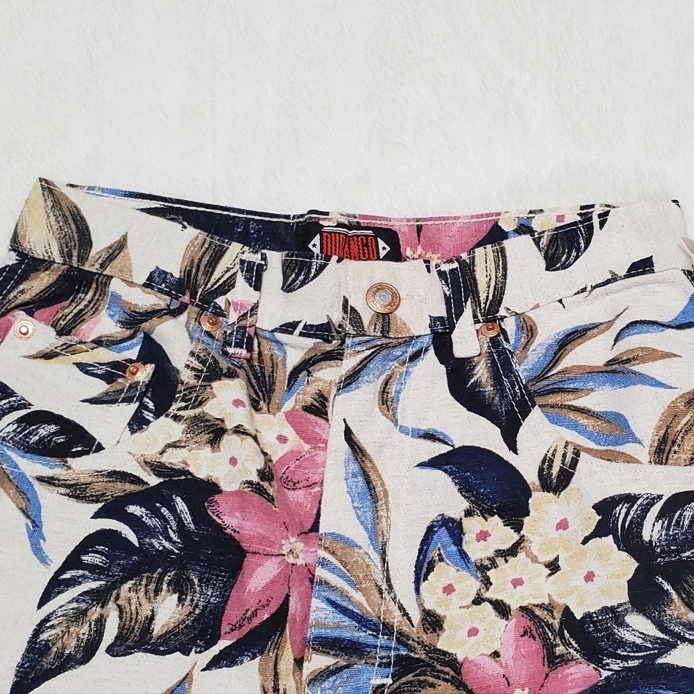Deadstock Vintage 90s Durango Floral High Rise Cuffed Knit Denim Shorts NWT - Picture 5 of 16